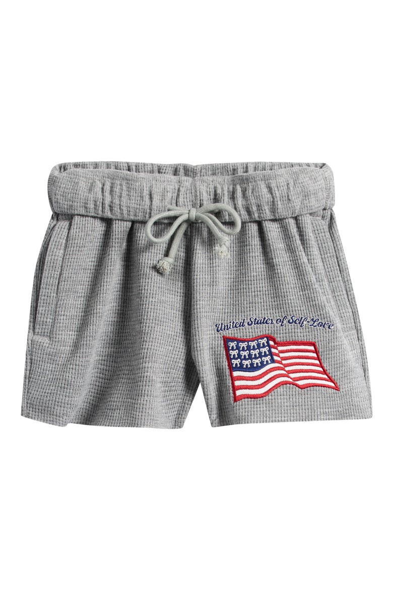 Kids' Self Love Foldover Waist Shorts, Main, color, ASH GREY/ MED GREY
