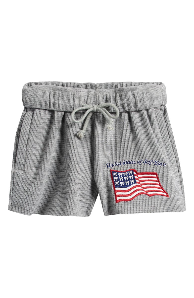 Vintage Havana Kids' Self Love Foldover Waist Shorts, Main, color, Ash Grey/ Med Grey