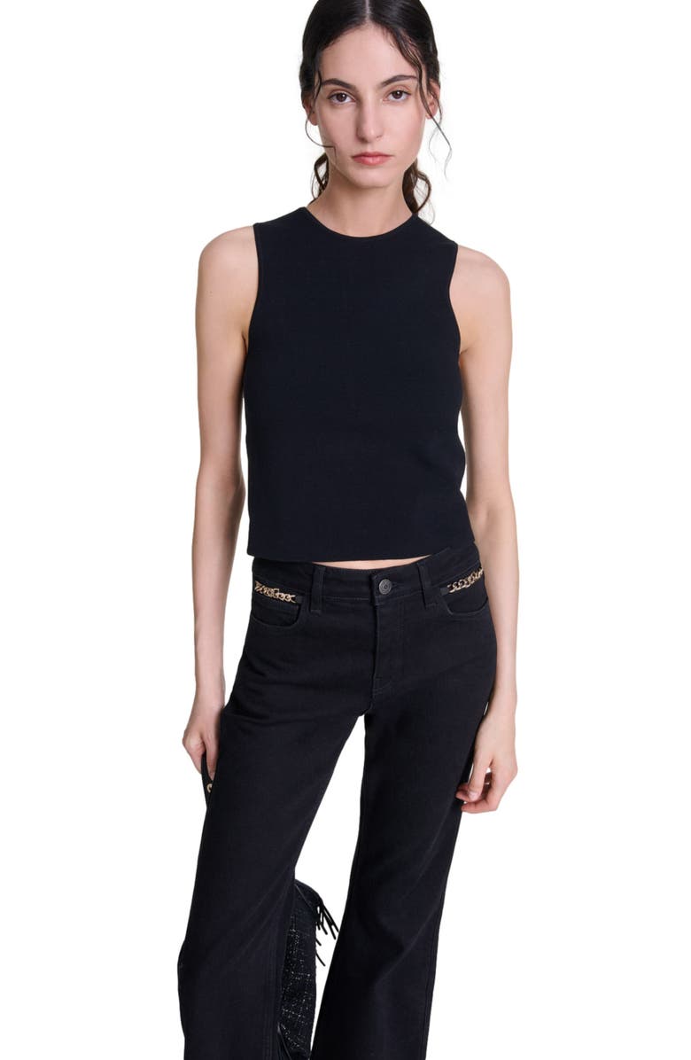 maje Knit crop top, Main, color,