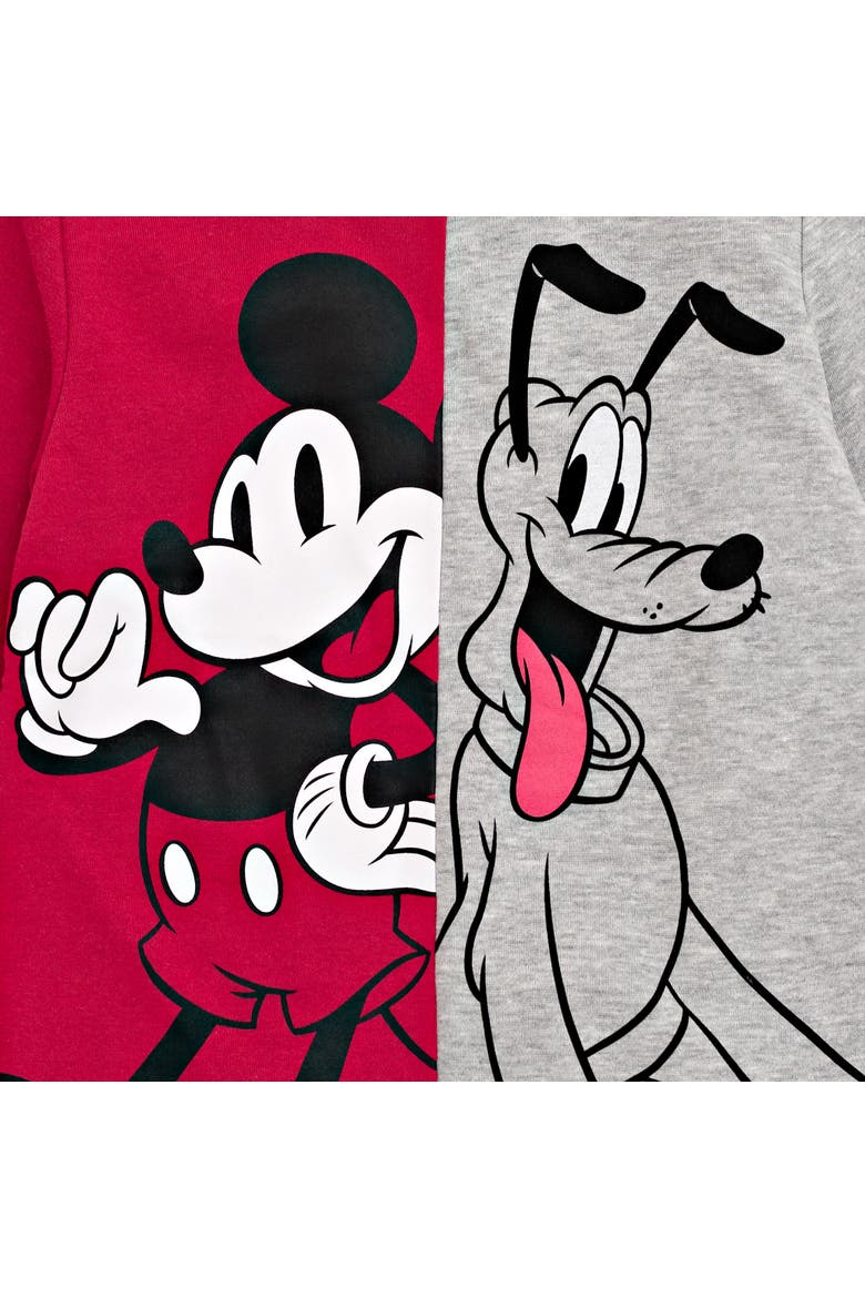 Mickey Mouse Fleece Sweatshirt, Alternate, color, Mickey Pluto Red Grey