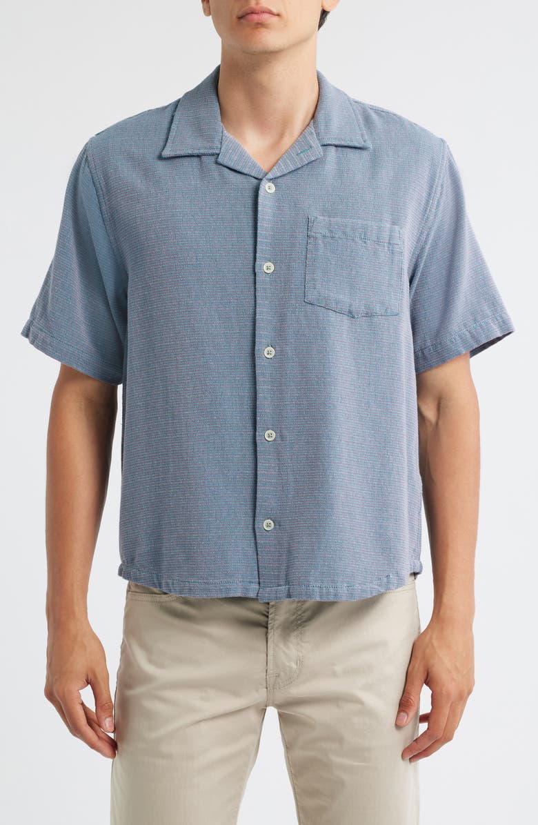 Corridor Antigua Cotton Camp Shirt, Main, color, Blue