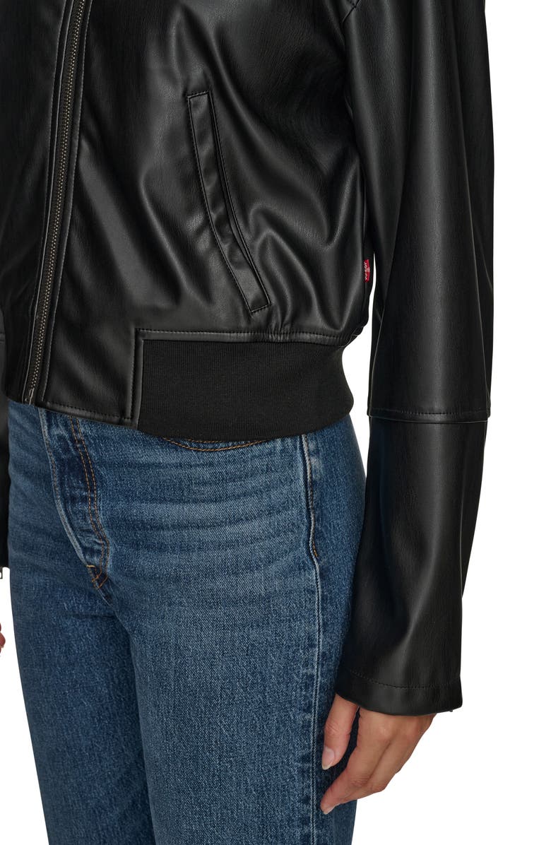 Levi's<sup>®</sup> Faux Leather Bomber Jacket, Alternate, color, Black