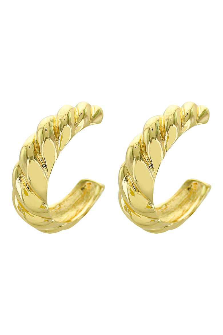 Twisted Mini Hoop Earrings, Main, color, GOLD