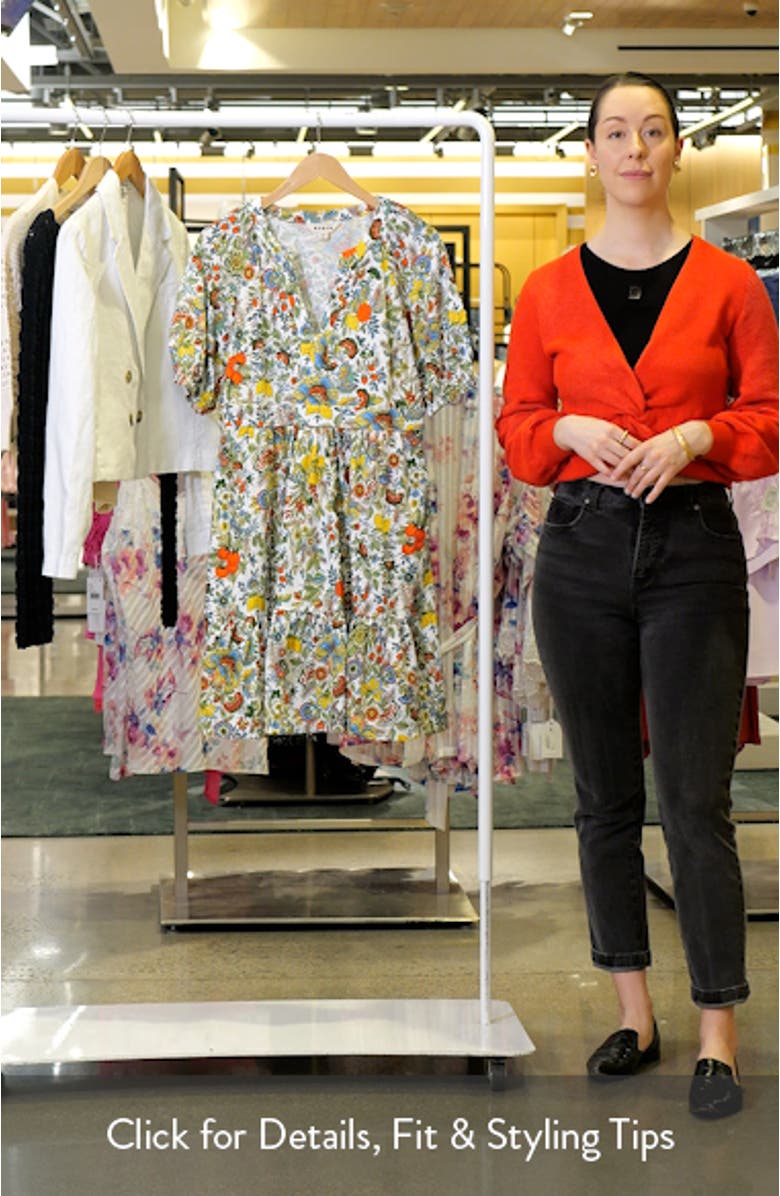 Piper Floral Short Sleeve Cotton Blend Jersey Dress, sales video thumbnail