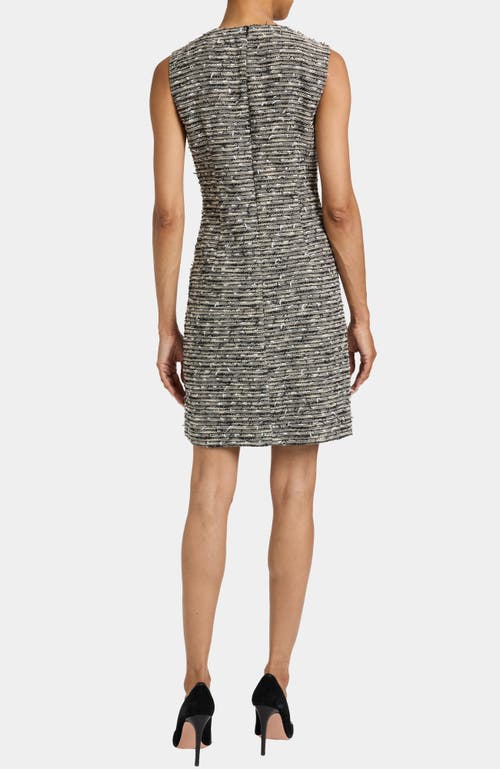 Santorelli Ida Modern Tweed Shift Dress With Skirt Zipper Detail In Black