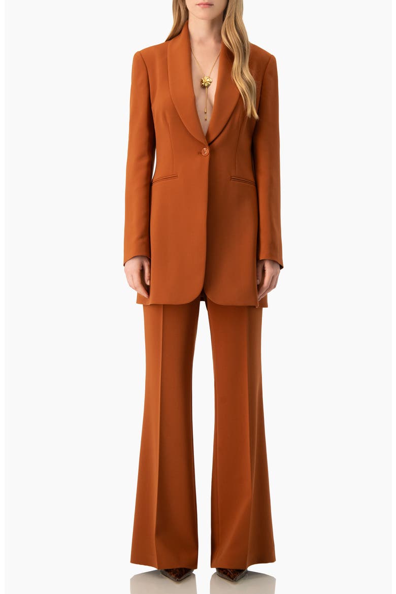 High-Rise Semi-Flare Trousers, Alternate, color, Chedron