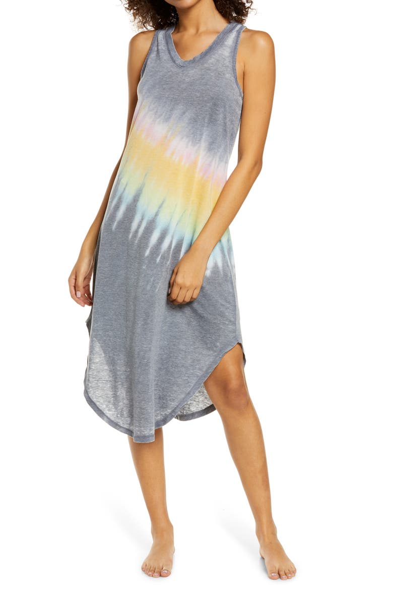 Tie Dye Nightgown, Main, color, VINTAGE INDIGO VINTAGE JERSEY
