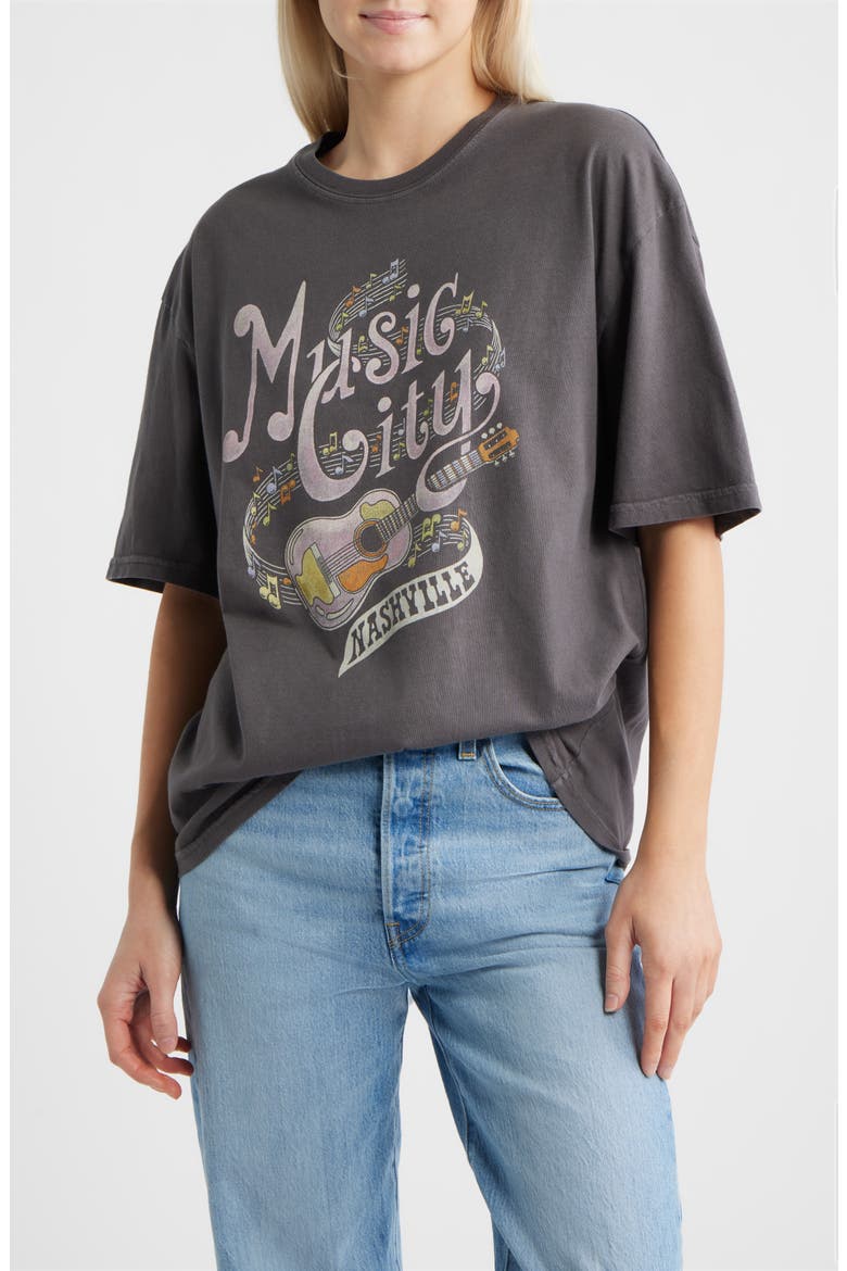 Music City Nashville Graphic T-Shirt, Main, color, VINTAGE BLACK