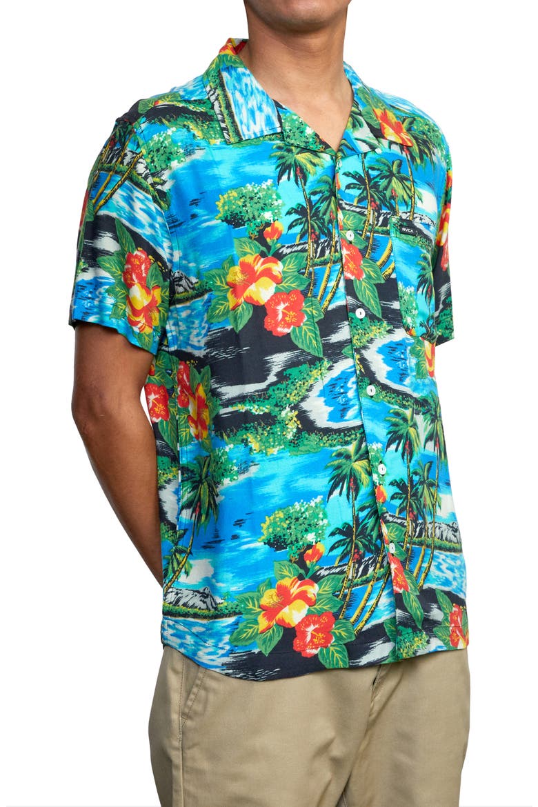 Kawela Tropical Short Sleeve Button-Up Shirt, Alternate, color, FLORAL