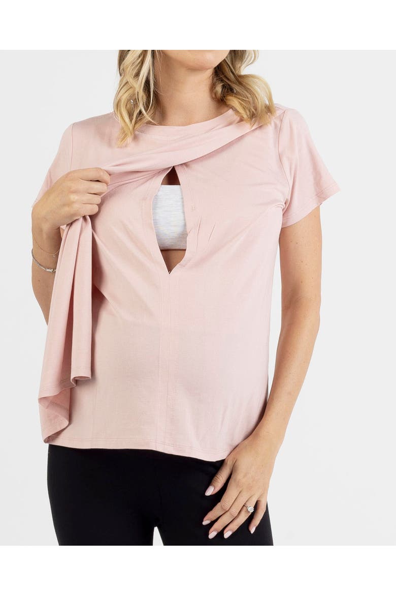 Monique Maternity Nursing Petal Top, Alternate, color, Blush Pink