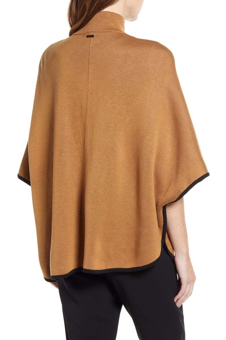 Double Face Zip Cape, Alternate, color, VICUNA/ ANNE BLACK
