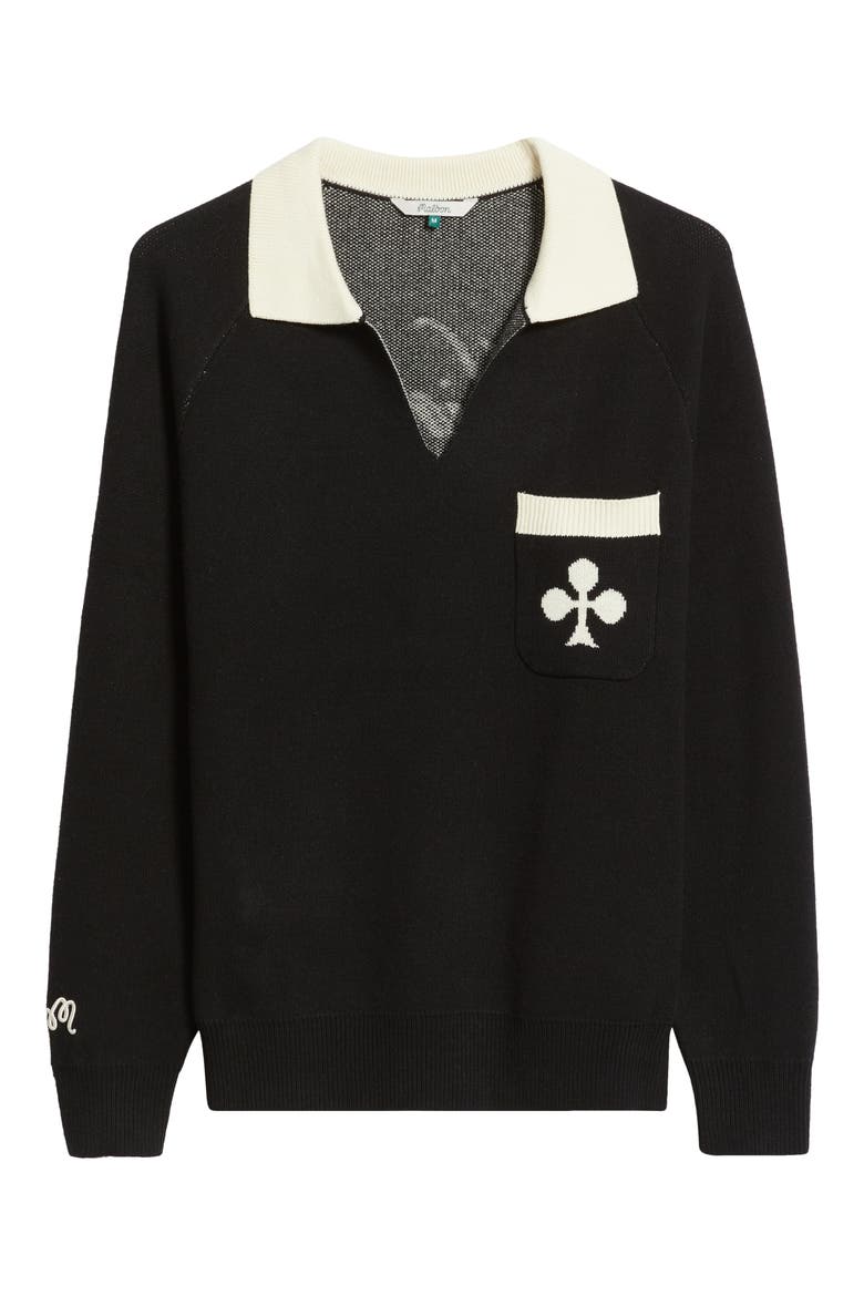 King of Clubs Polo Sweater, Alternate, color, BLACK