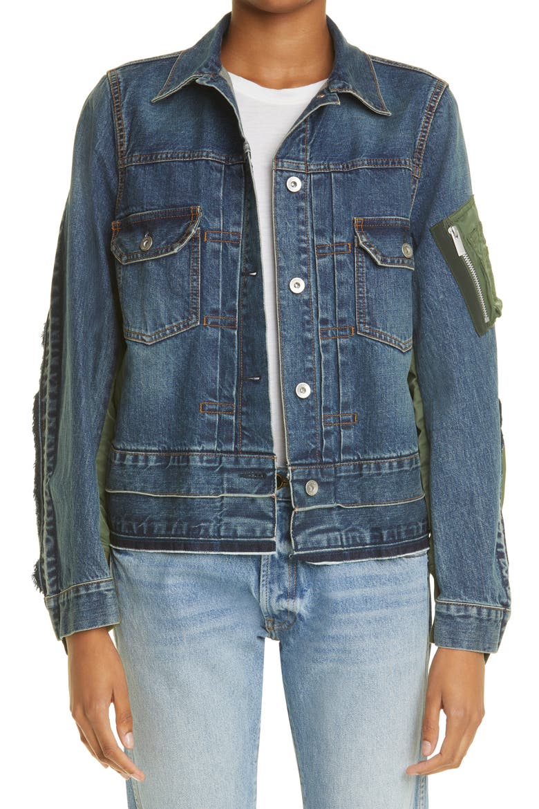 Hybrid Denim MA-1 Jacket, Main, color, BLUE