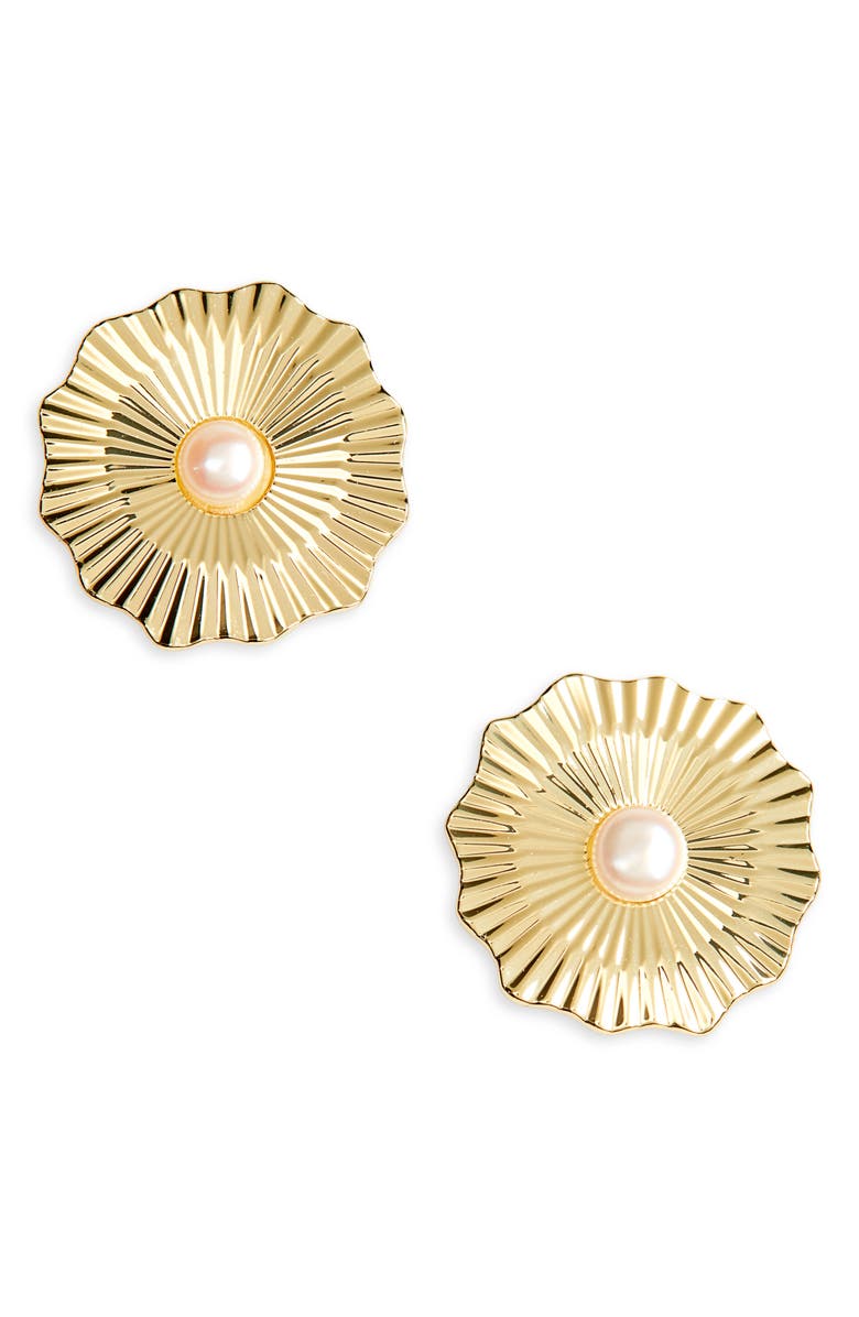 gorjana Alice Freshwater Pearl Stud Earrings, Main, color, 