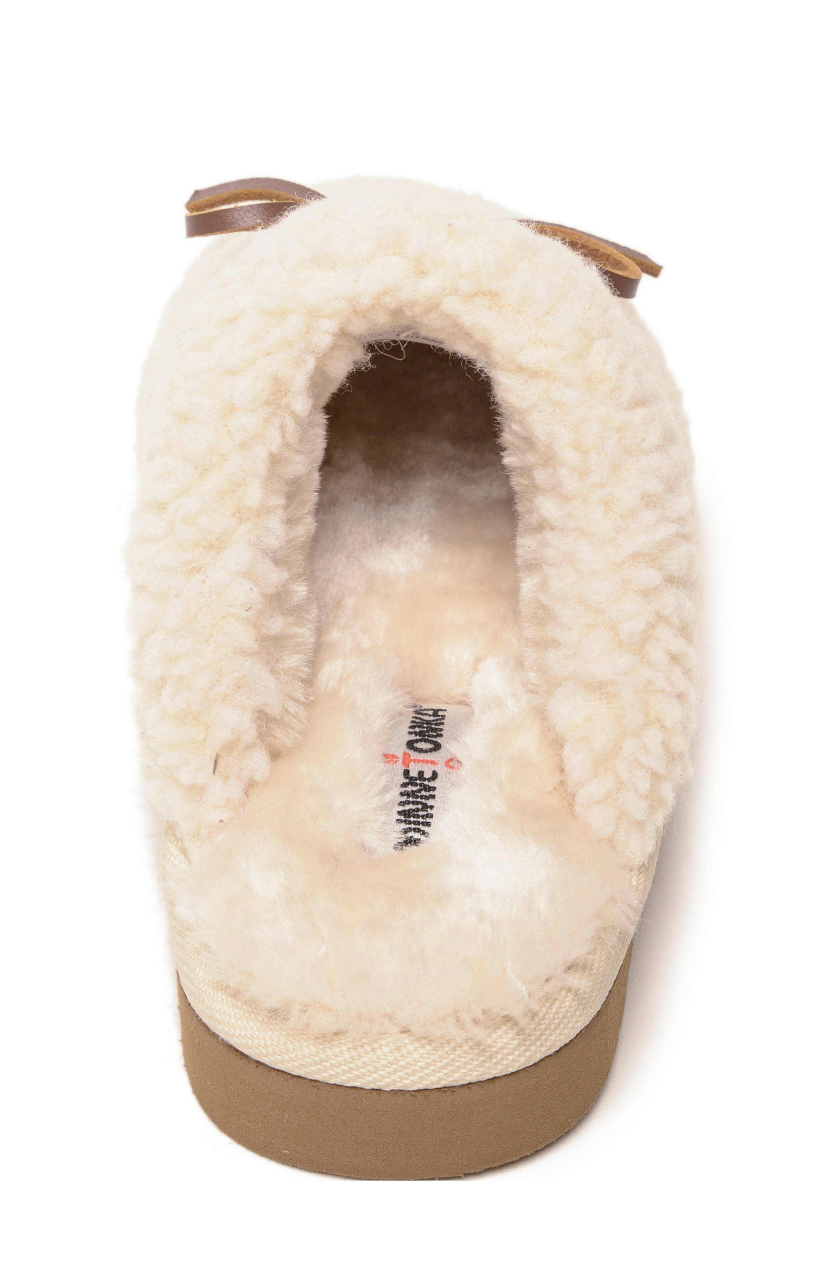 Minnetonka Mini Flurry Faux Fur Scuff Slipper, Alternate, color, 