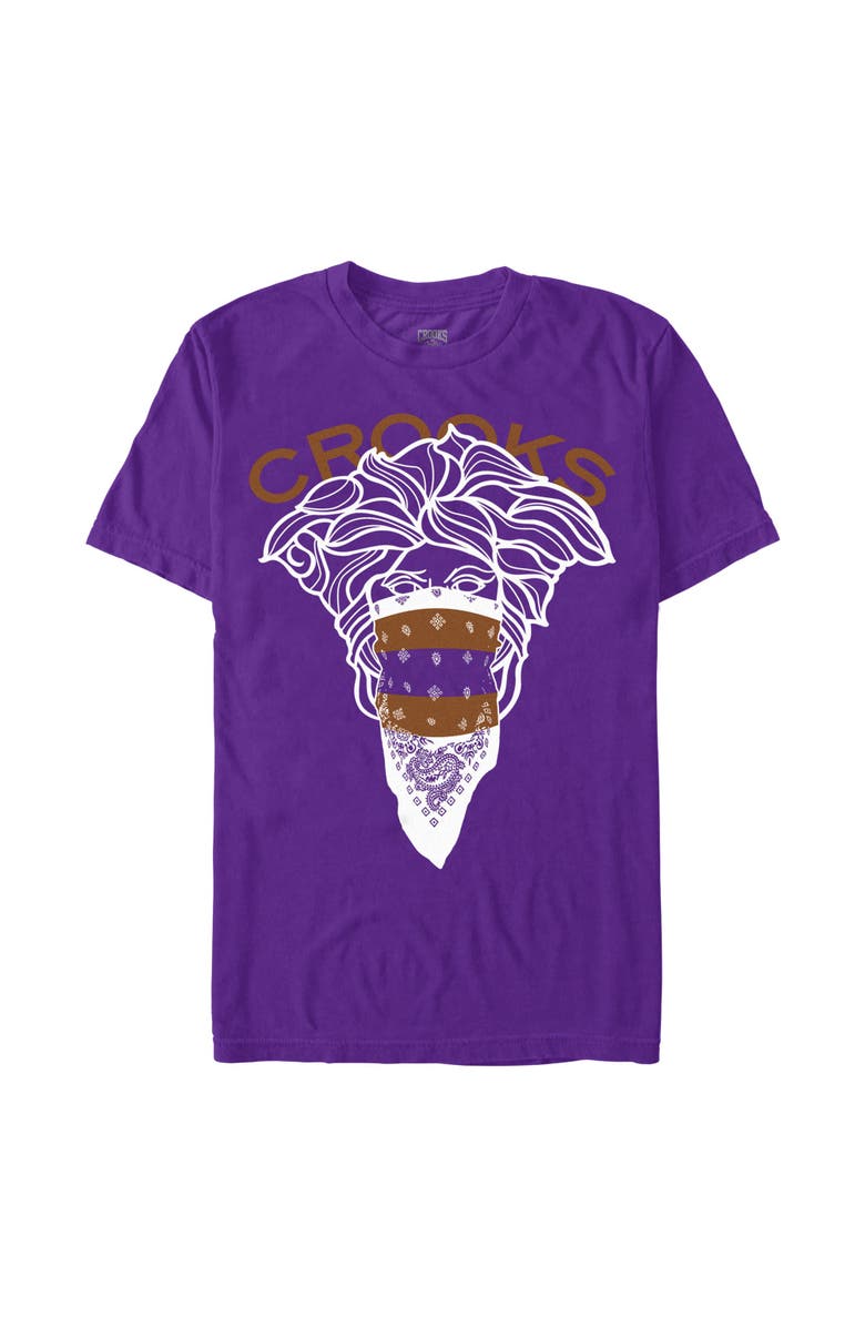 Crooks & Castles Men's Crooks & Castles Medusa Negative Photo Effect Graphic T-Shirt, Main, color, Purple