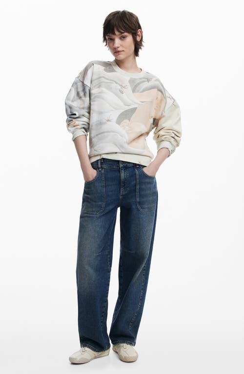 Desigual Abstract Print Sweatshirt In Neutral
