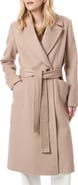 Bernardo Belted Wool Blend Longline Coat