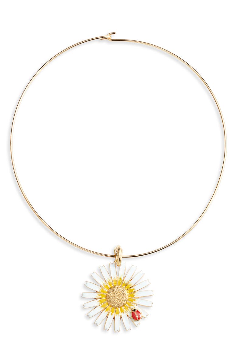 Kenneth Jay Lane Daisy Wire Necklace, Main, color, 