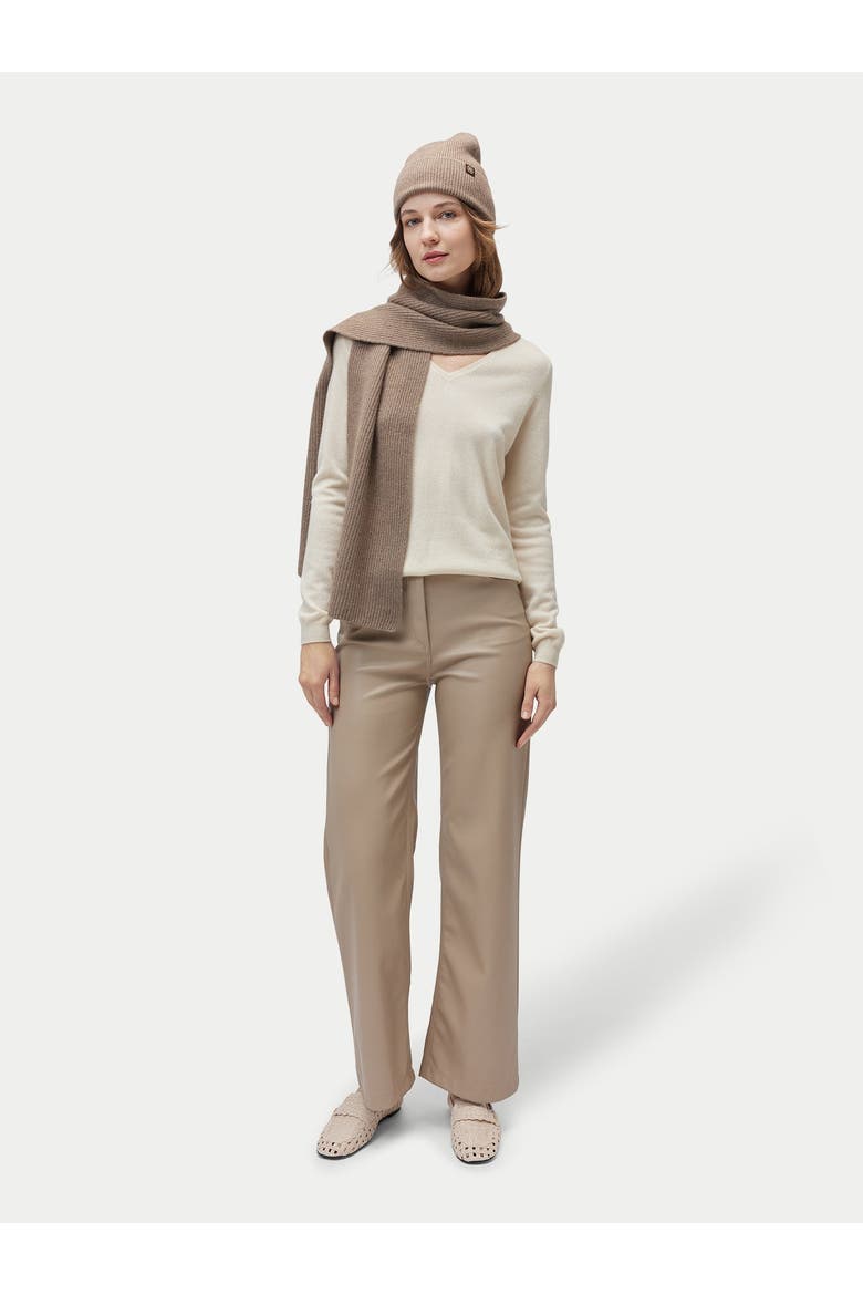Fisherman Knit Scarf, Alternate, color, taupe