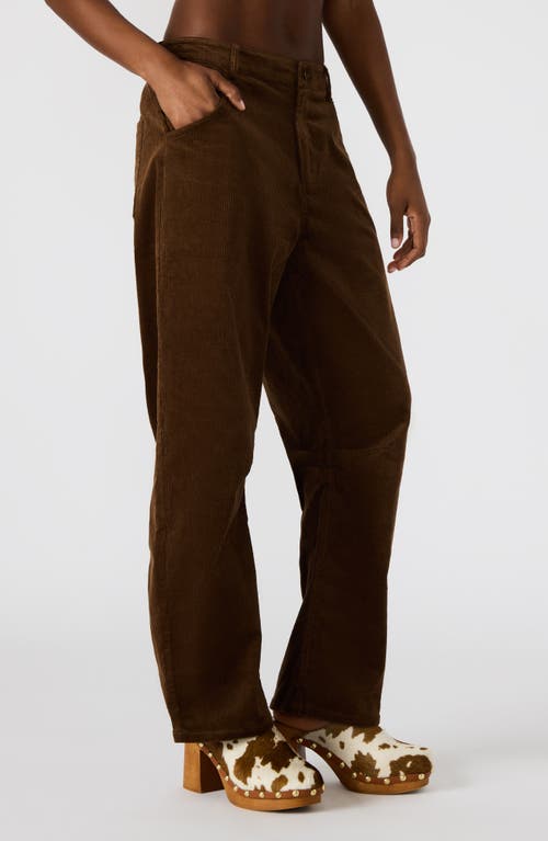 Steve Madden Hart Straight Leg Corduroy Pants In Brown