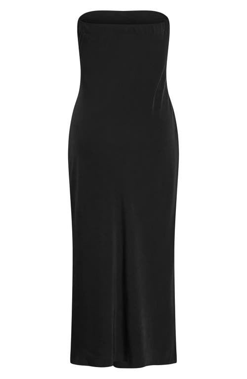 City Chic Sassy Strapless Jersey Midi Dress