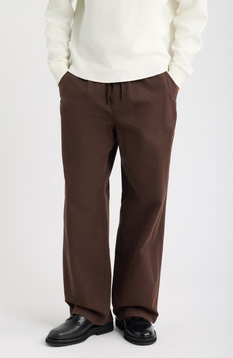Relaxed Fit Cotton Twill Drawstring Pants