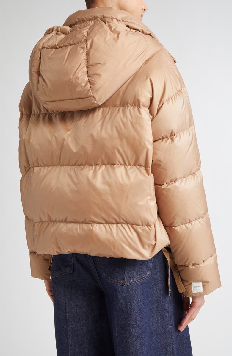 Max Mara Trebi Down Hooded Jacket, Alternate, color, Camel
