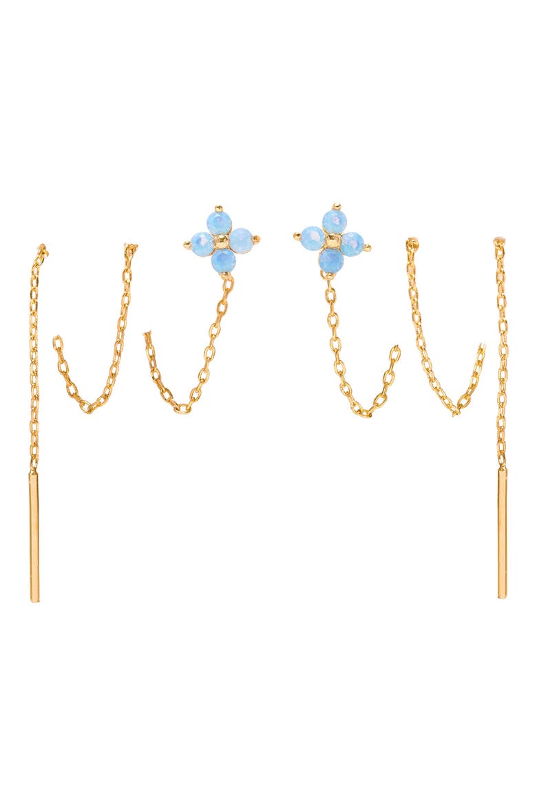 Blossom Threader Earrings, Main, color, GOLD