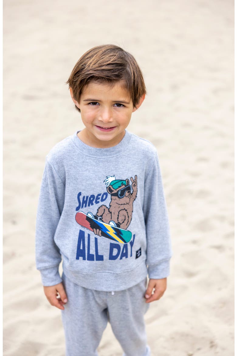 Kids' Shred Hacci Knit Pullover, Alternate, color, HEATHER GREY