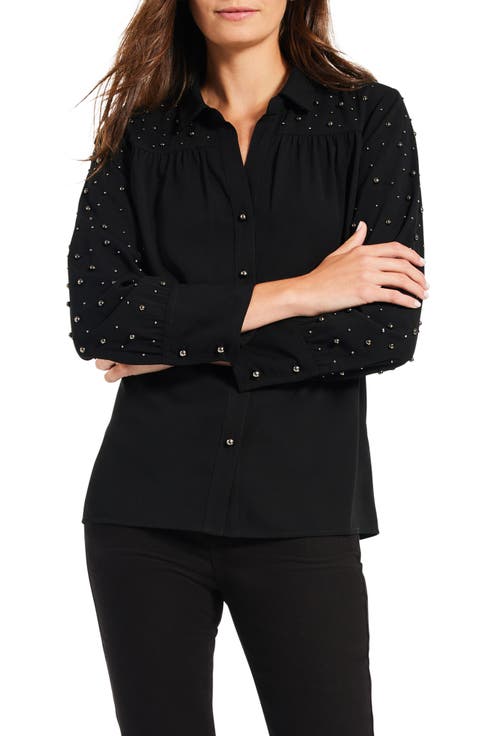 Constellation Embellished Button-Up Shirt