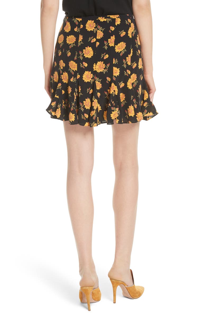 Veronica Beard Weller Floral Silk Miniskirt, Alternate, color, 