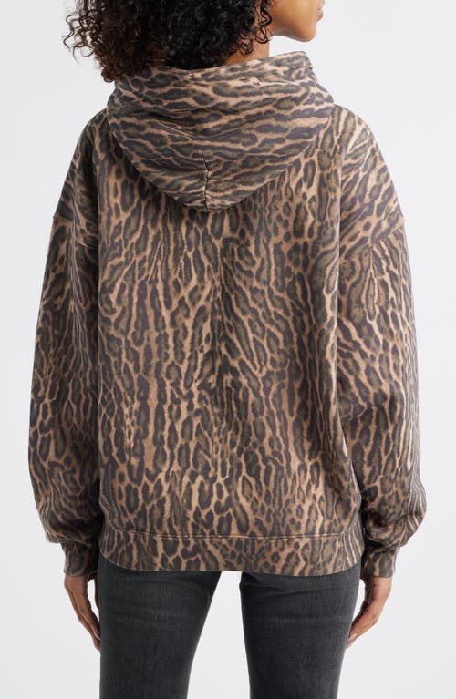 Afrm Blake Cotton Hoodie In Animal Print
