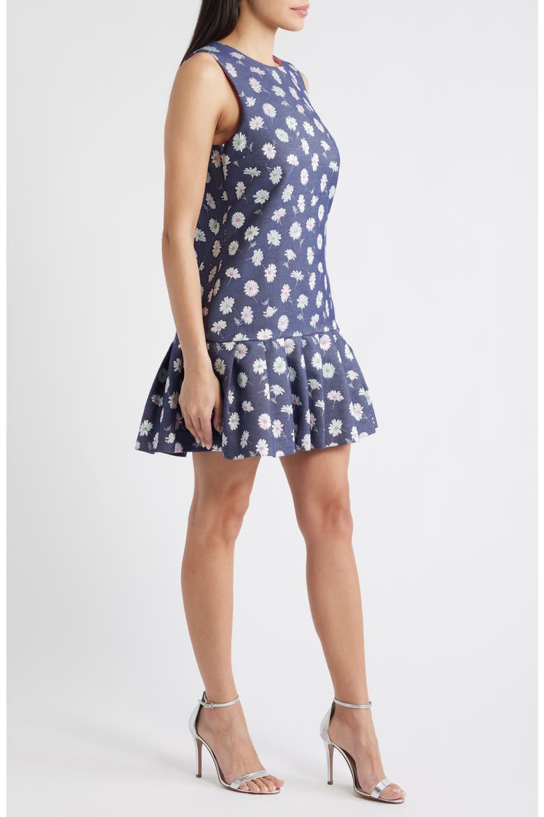 Joey Metallic Floral Cotton Blend Dress, Alternate, color, LOW TIDE NAVY PETAL