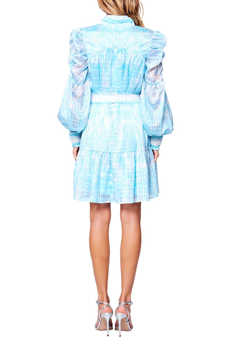 Alexis Abstract Print Long Sleeve Dress, Alternate, color, BLUE