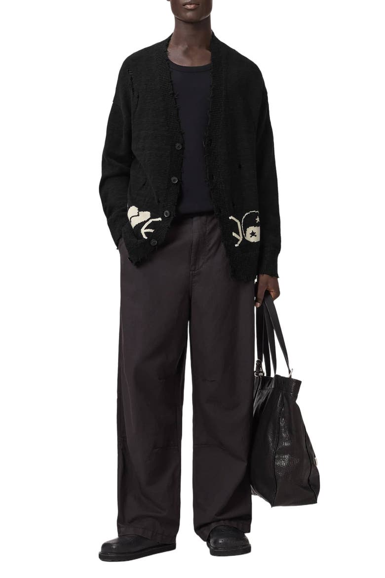 Tabua Cotton Cardigan, Alternate, color, BLACK