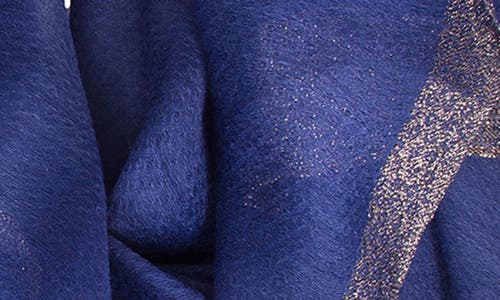 Saachi Shimmer Border Scarf In Blue