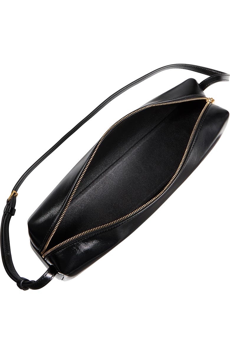 Khaite Kye Leather East/West Shoulder Bag, Alternate, color, Black