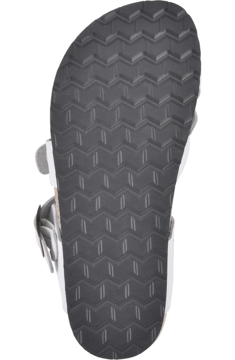 White Mountain Footwear Gracie Double Buckle Sandal, Alternate, color, White/Leather