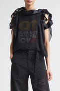 Sacai At Your Best, You Are Love Mixed Media Top