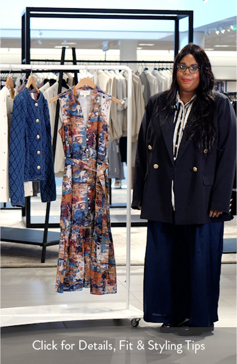 Izora Abstract Print Organic Cotton Midi Shirtdress, sales video thumbnail