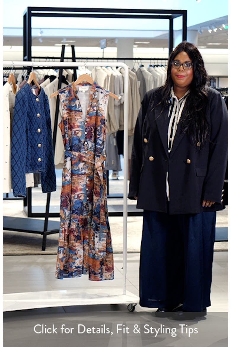 Izora Abstract Print Organic Cotton Midi Shirtdress video