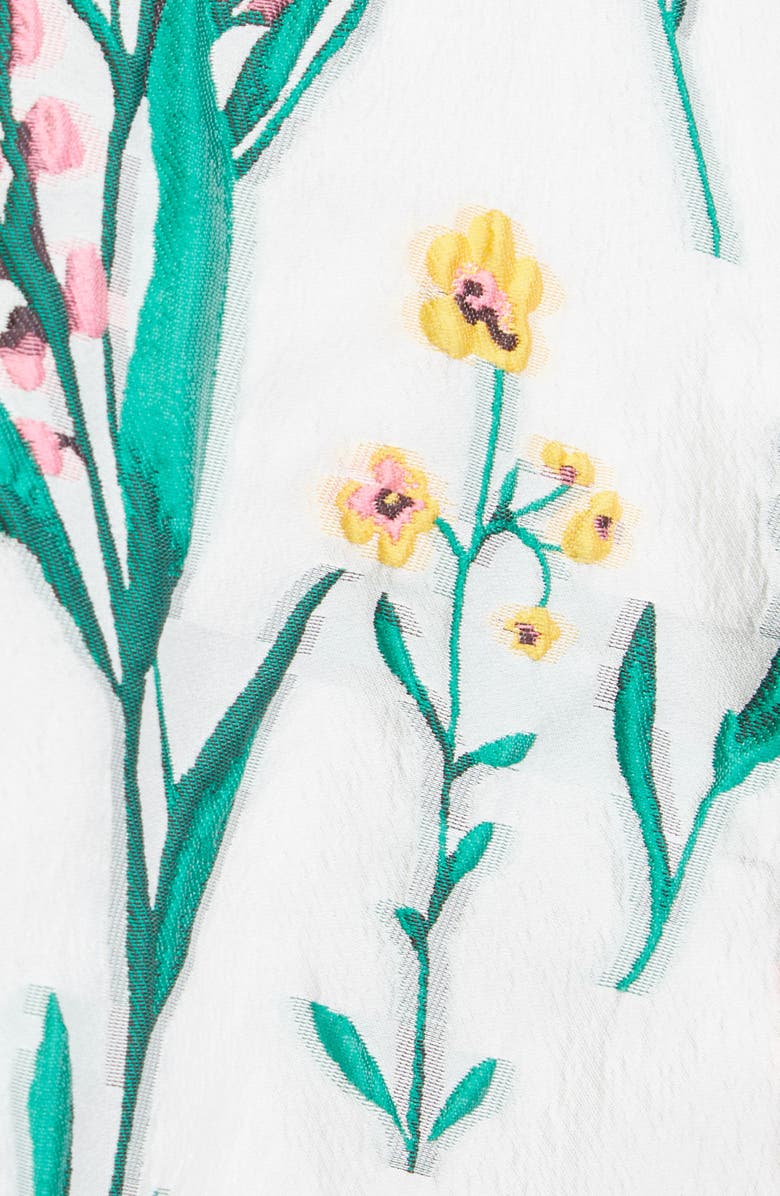 Lela Rose Floral Jacquard Fit & Flare Dress, Alternate, color, Ivory Multi