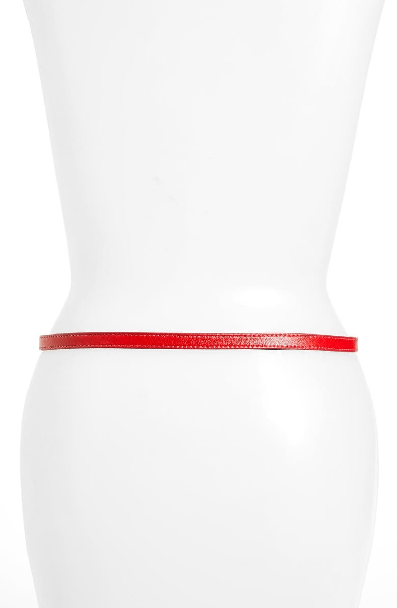 Raina Fitzgerald Leather Belt, Alternate, color, Red