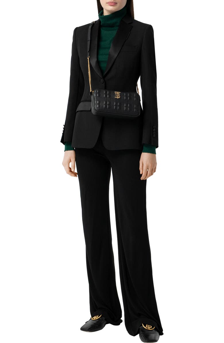 Burberry TB Quilted Check Leather Camera Crossbody Bag, Alternate, color,