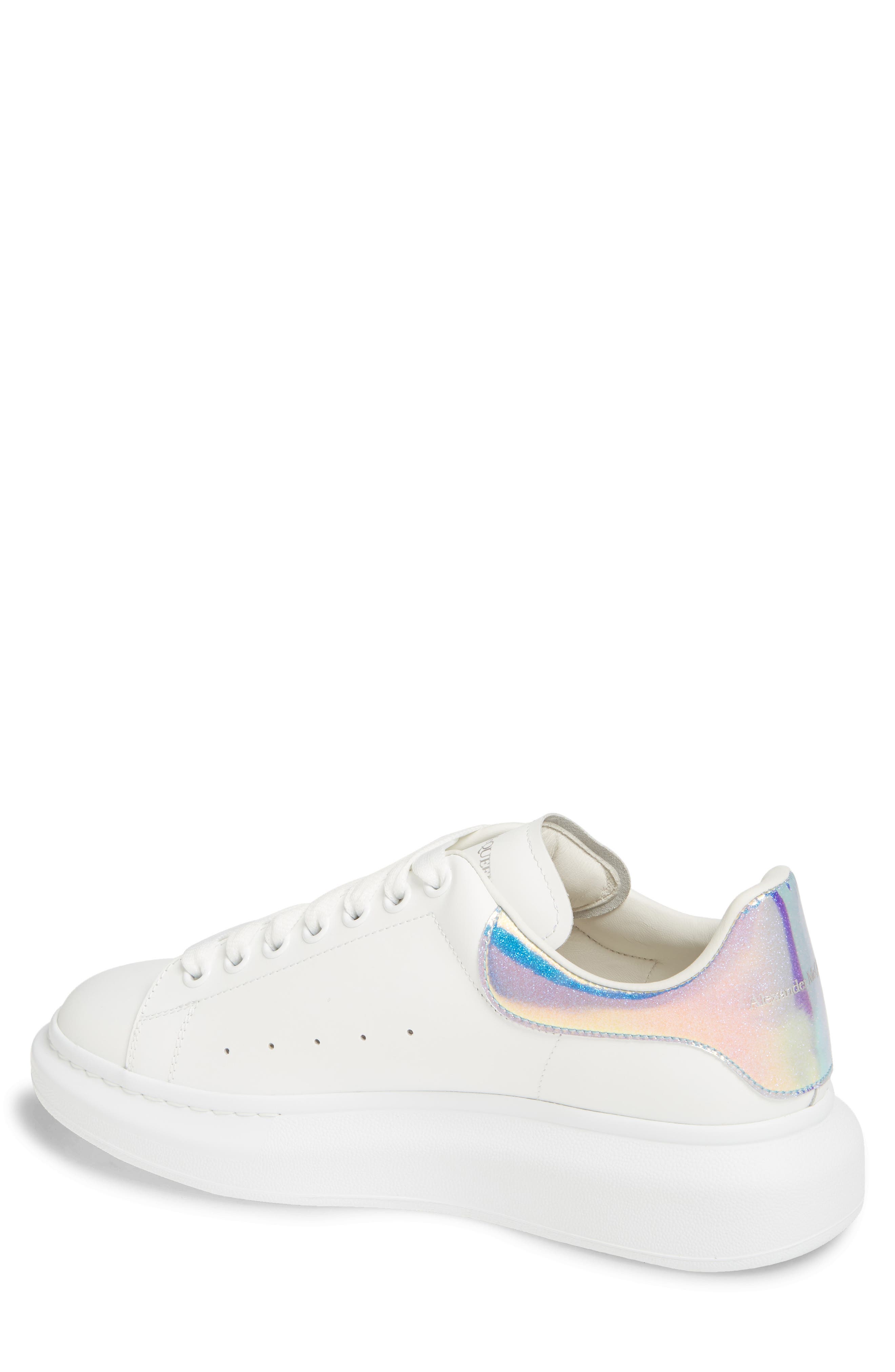 Alexander McQueen Oversize Low Top Sneaker, Alternate, color, WHITE/ WHITE/ BLUE