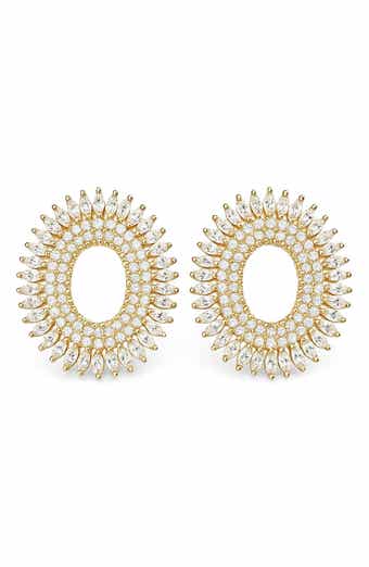 House of Frosted Gemstone Statement Stud Earrings