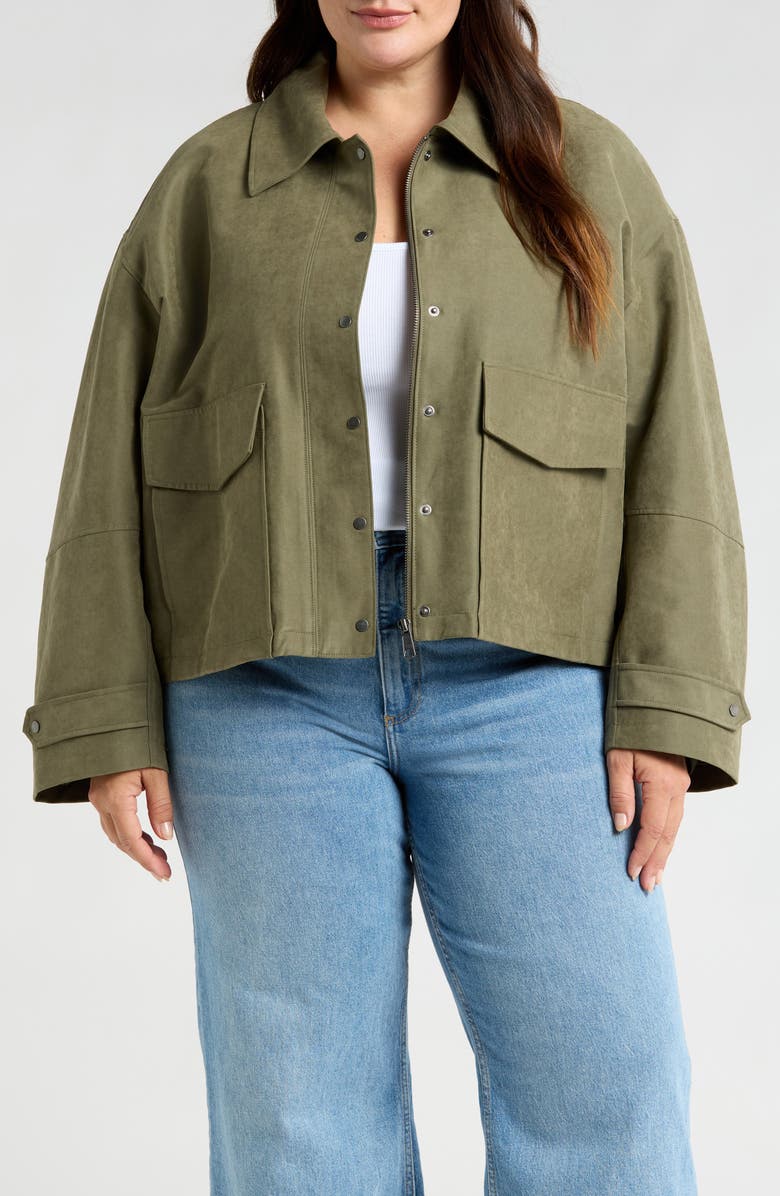 Treasure & Bond Crop Cotton Blend Field Jacket, Main, color,