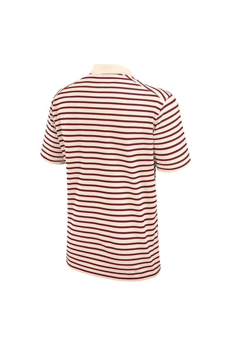 Men's Jordan Brand Tan/Crimson Oklahoma Sooners Striped Primary Logo Performance Polo, Alternate, color, Tan