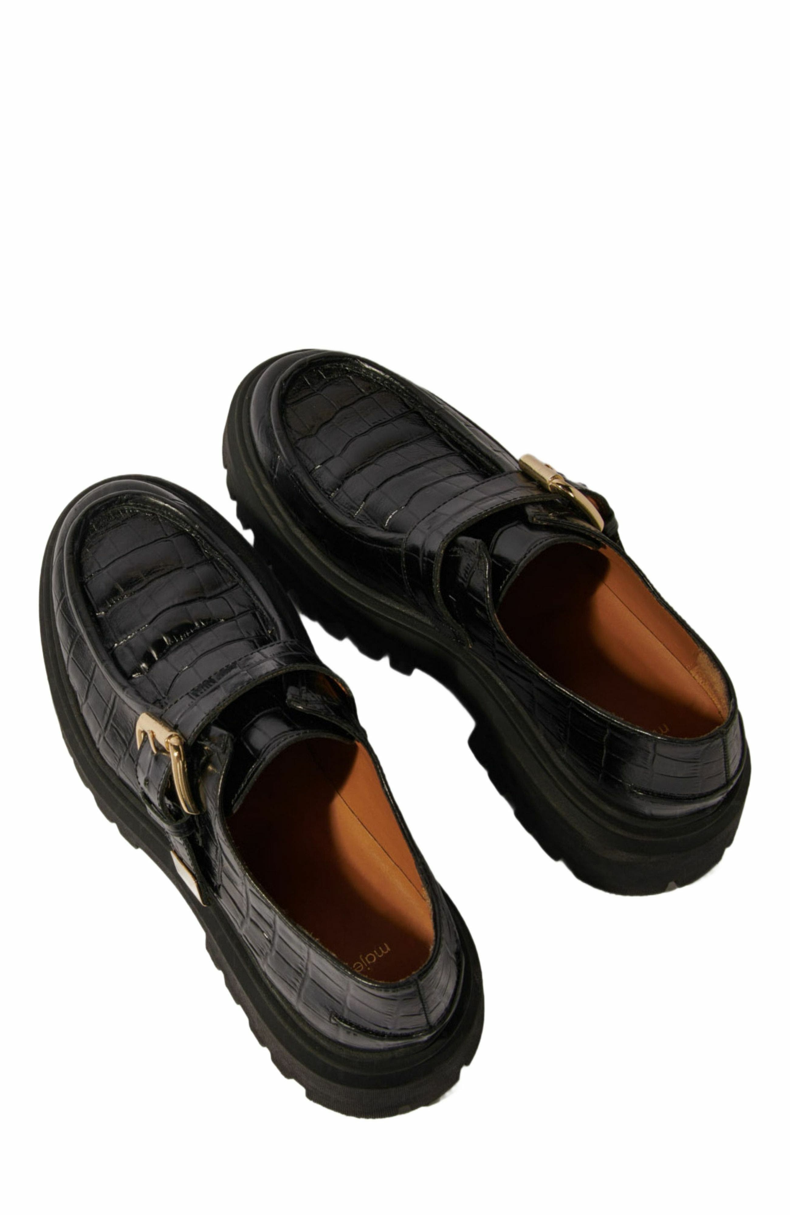 maje Chunky leather Derbies, Alternate, color, 